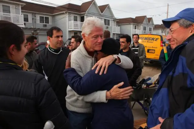 Hugging a Sandy victim